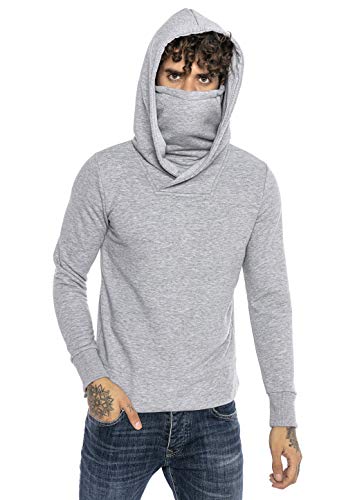 Redbridge Sudadera con Capucha para Hombre Suéter Jersey con Cuello Alto Gris L