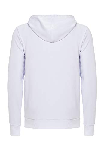 Redbridge Sudadera Deportiva Unicolor para Hombre Suéter con Capucha y Cremallera Premium Basic Blanco L