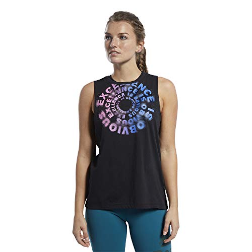 Reebok Excellence Is Obvious Muscle Tank Camiseta, Mujer, Negro (Black), L