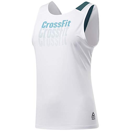 Reebok RC Activchill Tank Camiseta de Tirantes para Fitness y Entrenamiento, Mujer, Blanco (White), L