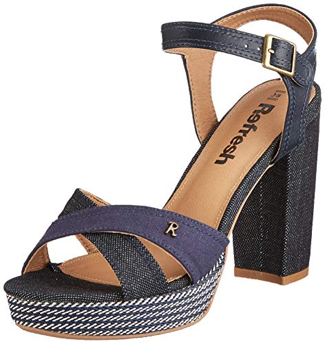 Refresh 69597.0, Sandalias con Plataforma Mujer, Azul (Navy Navy), 39 EU