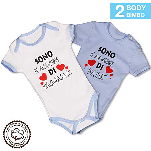 Repanda, Body de Manga Corta para Bebé Niños 0-12 Meses, Pack de 2, 100% Algodón (6-9 Meses)