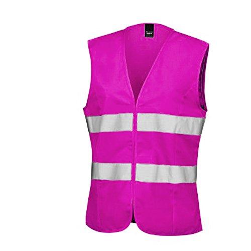 Result Core - Chaleco alta visibilidad Modelo Sleeveless Mujer / señora (L/14/Rosa fluorescente)