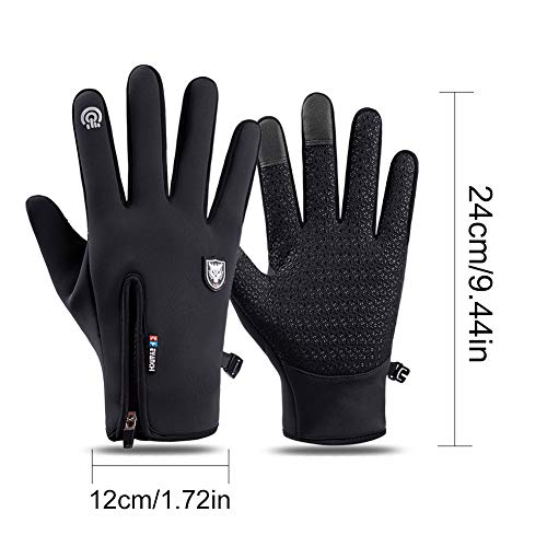 REYOK- Guantes Ciclismo MTB Invierno Otoño Guantes Bicicleta de Montaña Carretera Bici Moto Jardinería Running Pantalla táctil Touchscreen Antideslizante a Prueba de Viento Reflectante Hombre Mujer