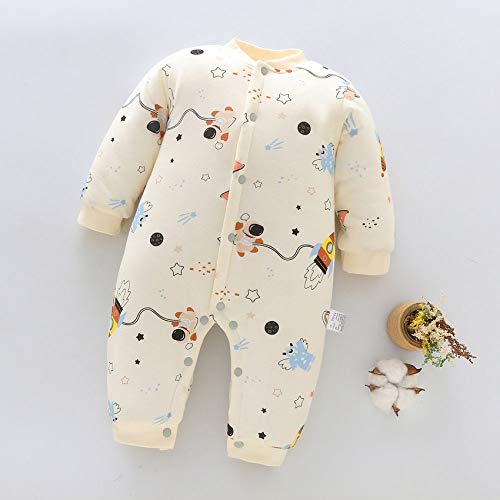 RIQWOUQT Bebé Onesies,Little Starry Sky Pattern Mono De Bebé Primavera Y Otoño Ropa De Recién Nacido Mameluco De Bebé Recién Nacido Algodón Otoño E Invierno Cálido Traje Acolchado Adecuado para I