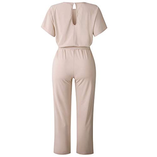 RISTHY Mono Fiesta Mujer Elegante Manga Larga Talla Grande Mono De Pierna Recta con Traje De Clubwear con Cinturón Mono Largo Vendaje Traje Playsuit Elegante de Fiesta de Noche