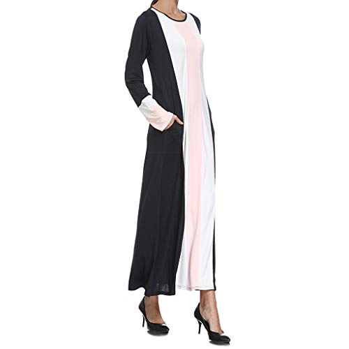 RISTHY Musulmana Vestidos Largos Maxi Vestido Suelta Empalme Musulmán Abaya Dubai Turquia de Verano Islámica Árabe Kaftan Dubai para Las Mujeres Ropa Vestidos Elegante Talla Grande