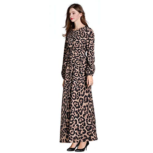 RISTHY Musulmana Vestidos Largos Suelta Leopardo Musulmán Maxi Vestido Abaya Dubai Turquia de Invierno Islámica Árabe Kaftan Dubai para Las Mujeres Ropa Vestidos Elegante Manga Larga