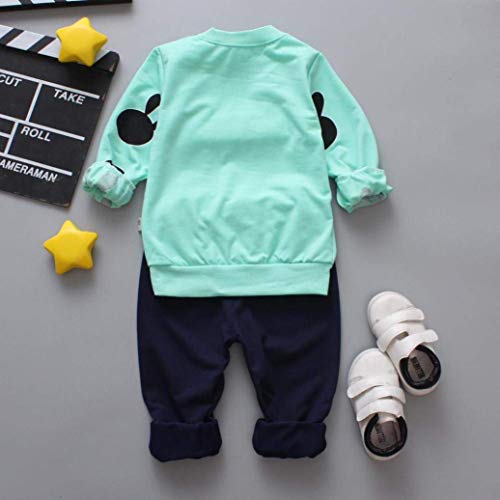 Ropa Bebe Niño Invierno Otoño Conjunto de Ropa 1-4 Años Ropa Niño y Niña Conejo Impresión Camisa de Manga Larga + Pantalones Traje de Bautizo Fiesta Boda Ceremonia (6-12 Meses)