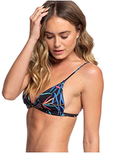 Roxy Lahaina Bay - Top De Bikini Tiki Triangular para Mujer Conjunto De Bikini Tiki Tri, Mujer, Anthracite Tropicoco S, S