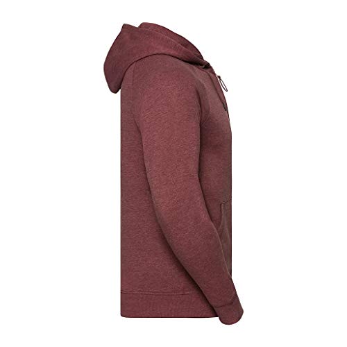 Russell - Sudadera con Capucha y Cremallera Modelo HD para Hombre (XXL) (Granate Jaspeado)