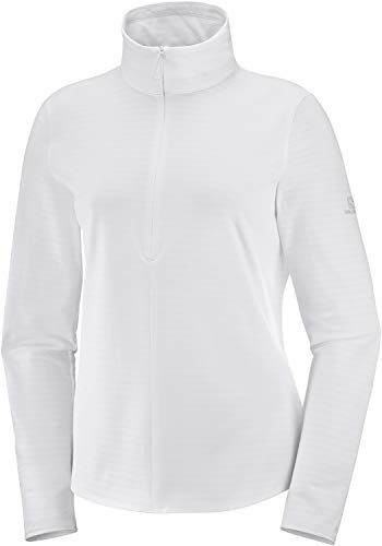 SALOMON OUTRACK HZ W Sudadera con Media Cremallera, Blanco, Talla L para Mujer