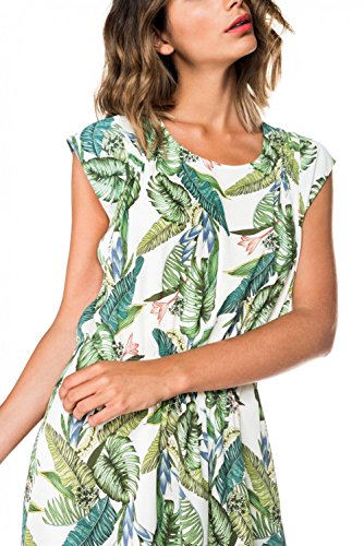 Salsa Vestido con Estampado de Hojas Tropicales