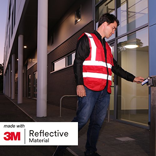 Salzmann 3M Chaleco de Trabajo Multibolsillos | Chaleco reflectante con cremallera | Hecho con cinta reflectante 3M