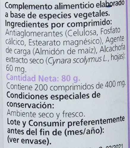 Sanon Alcachofa, Complemento Alimenticio, 200 Comprimidos, 400 mg