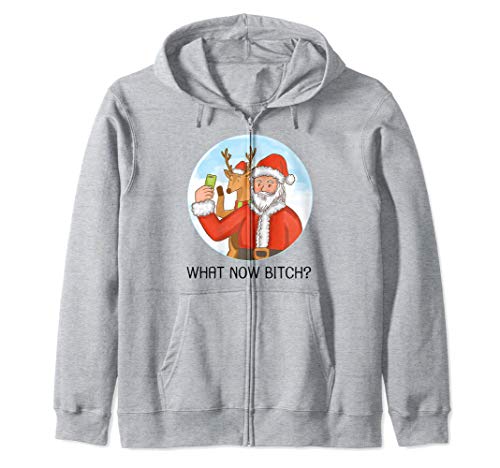 Santa Clau Christmas 2020 What Now Bitc Funny Quote Sudadera con Capucha