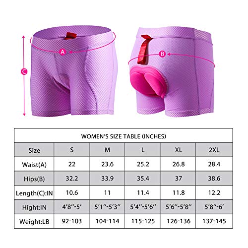 Santic Calzoncillos de Ciclismo para Mujeres,Pantalones Cortos de Bicicletas,Pantalón Interior de Ciclismo para Mujeres Violeta M