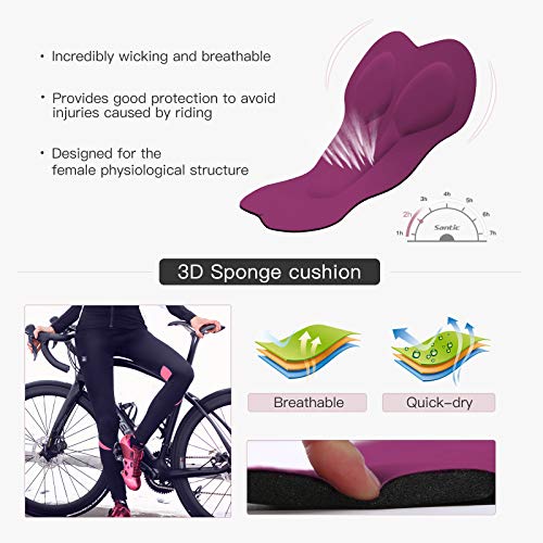 Santic Ciclismo Pantalones Mujer Largos Invierno Bicicleta Badana Rellenó Pantalones de Las Medias Culote Térmico Cálido MTB