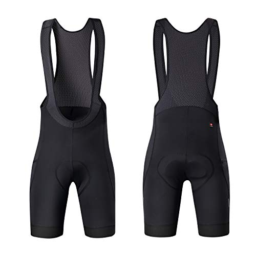 Santic Culote Bicicleta Hombre Culotte Ciclismo Hombre Culote MTB Pantalones Cortos Ciclismo Hombre con Tirante Negro EU L