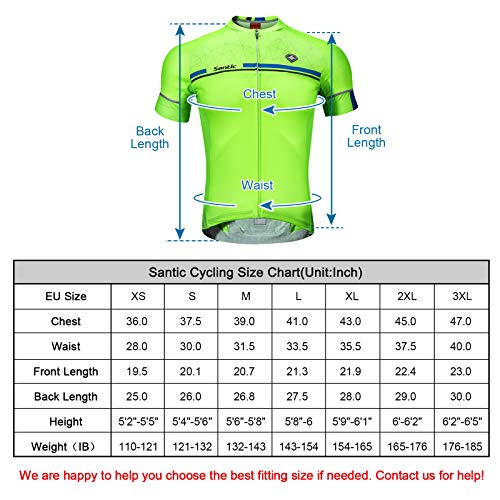 Santic Maillot Ciclismo Hombre Verano Maillot Bicicleta Montaña Bike MTB Camiseta con Mangas Cortas Verde EU XL