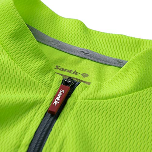 Santic Maillot Ciclista Hombre Top Ciclismo Bicicleta Bici Transpirable Secado Rápido Reflectante Jersey Ciclista Yorkson Verde EU M