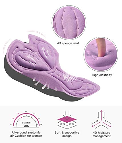 Santic Mujer Pantalones Largos de Bicicleta Rellenó Ciclismo Pantalones de Las Medias Badana Transpirables Antideslizante