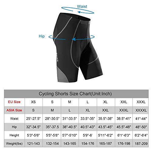 Santic Pantalon Ciclismo Hombre Corto Pantalones Bicicleta Hombre Montaña/MTB Acolchado con Badana/Almohadilla Gris EU S