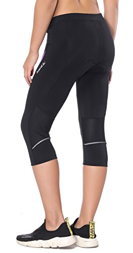 Santic Pantalones Cortos Ciclismo Mujer con Badana 3/4 Pantalon Bicicleta Mujer con Badana/Protecciones Violado EU L