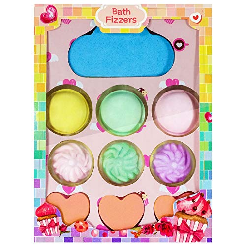 SCENTORINI 10 Bombas de Sal de Baño Naturales Orgánicas, Bomba de Nubes de Arco Iris Hecha a Mano, Aceites Esenciales, Spa Burbujeante para Set de Regalo para Niños