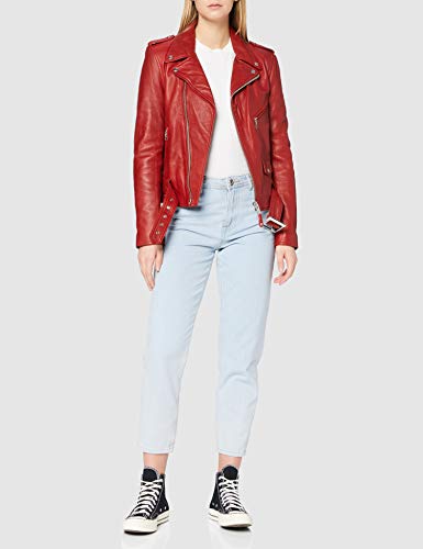 Schott NYC, Chaqueta de manga larga para mujer, Rojo, M