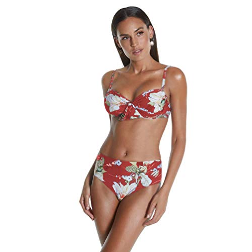 Selmark Bikini de Capacidad Copa C Estampado Floral BE211 C - Rojo, 95/44