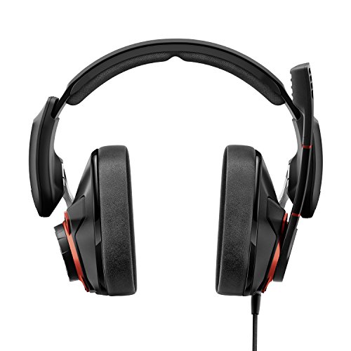 Sennheiser GSP 600 - Auriculares Cerrados para Juegos Profesionales, Color Negro y Rojo, One-Size