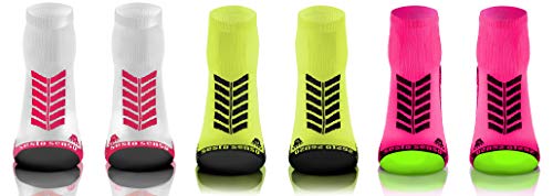 Sesto Senso Calcetines Deporte Colores Cortos Algodón Hombre Mujer 3-12 Pares Blanco Amarillo 39-42 3 Pack Rosa Mix