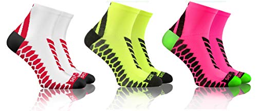 Sesto Senso Calcetines Deporte Colores Cortos Algodón Hombre Mujer 3-12 Pares Blanco Amarillo 39-42 3 Pack Rosa Mix