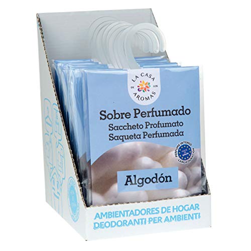 Set de 12 Sobres Perfumados, Bolsitas Aromáticas Aroma Algodón, Saquitos para el Armario, Cajón, Ropa de Bebé, Zapatero, Maleta