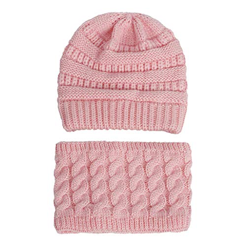 Set de Bufanda y de Gorro para Bebé Niña Niño Invierno Cálido Sombrero y Beanie Bufanda de Punto Pañuelos para el Cuello Unisex para Infantile 0-3 años