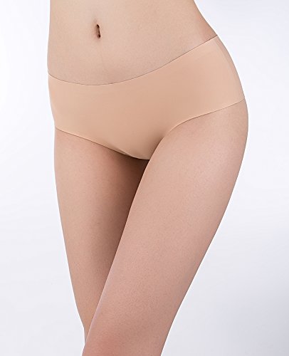 SHEKINI Braguita Invisible sin Costuras de Cintura Baja de Color Puro Bragas de Estilo Bikini por la Cadera Ropa Interiorpara Mujer Pack DE 4/6 (Small, C)