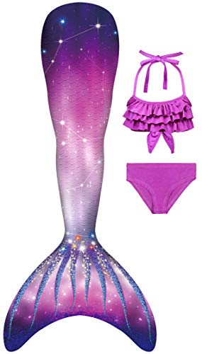 shepretty Traje de baño de Cola de Sirena para niñas Conjunto de Cuatro Piezas,JCKA17-120