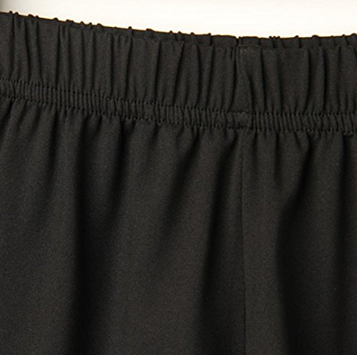 SHOBDW Las Mujeres de Moda señora de la Cintura elástica Verano sólido hasta la Rodilla cómodos Pantalones Cortos Deportivos Pantalones Casuales de Playa (XL, Negro)