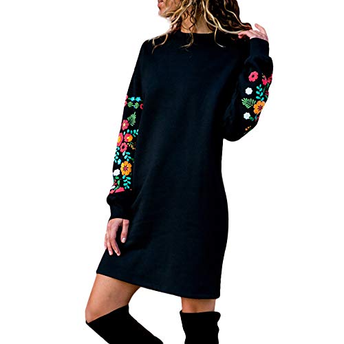 SHOBDW Liquidación Venta Moda Mujer Sexy Nueva Otoño Invierno Sudadera con Capucha Larga Sudadera Jersey Pullover Manga Larga Vestido (M, U-Negro)