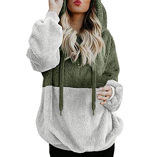 SHOBDW Liquidación Venta Mujer Sudadera con Capucha Suelta Tallas Grandes Jersey de Mujer Jersey otoño Invierno Manga Larga Remata Abrigo cálido (L, S-Verde)