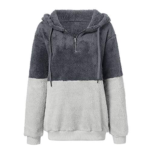 SHOBDW Liquidación Venta Mujer Sudadera con Capucha Suelta Tallas Grandes Jersey de Mujer Jersey otoño Invierno Manga Larga Remata Abrigo cálido (M, S-Negro)