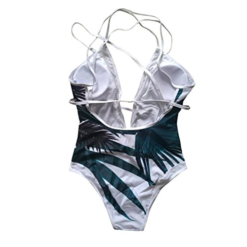 SHOBDW Una Pieza de la Mujer Traje de baño Playa bañador Monokini Empujar hasta Bikini Acolchado (Blanco, M)