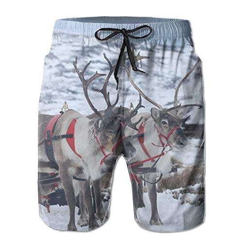 Shorts de Surf de Playa de Verano de Secado rápido The Santa Clau para Hombre Shorts de natación Shorts Cargo, Talla XXL