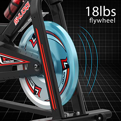 SHUOQI Bicicletas Estaticas Spinning, Bici Indoor, Volante De Inercia De 15 Kg, Adecuado Para Principiantes De Menos De 183 cm / 130 kg