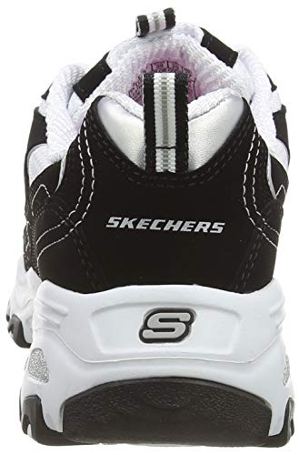 Skechers D'Lites-Biggest Fan, Zapatillas Mujer, Negro (BKW Black Trubuck/Mesh/Trim), 39 EU