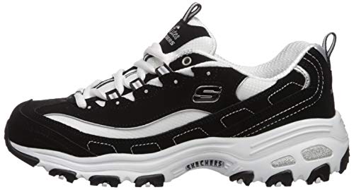 Skechers D'Lites-Biggest Fan, Zapatillas Mujer, Negro (BKW Black Trubuck/Mesh/Trim), 41 EU