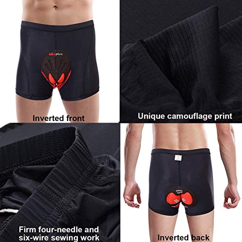 SKYSPER Calzoncillos Ropa Interior Ciclismo para Hombres Culote Pantalones Cortos Deportivos Gel 3D Acolchada para MTB Ciclismo Bicicleta al Aire Libre Transpirable Secado Rápido