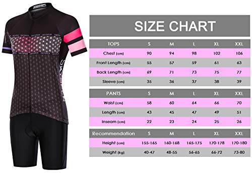 SKYSPER Ciclismo Maillot Mujer Jersey Pantalones Cortos Culote Mangas Cortas de Ciclismo Conjunto de Ropa Maillot Transpirable para Deportes al Aire Libre Ciclo Bicicleta