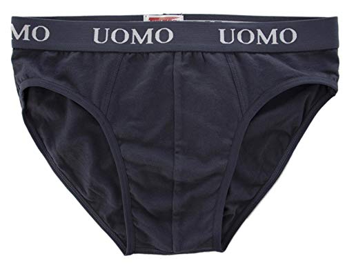 Slip para Hombre, Ropa íntima de algodón de Tejido Suave, Ropa Interior de Cintura Baja, Blanco, Negro, Gris y Azul, Paquete de 6